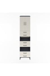 Hyperion Dolap 4 Raflı 6 Çekmeceli 2 Kapaklı 60x44x243 Antrasit-Aytaşı