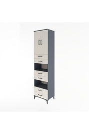 Hyperion Dolap 4 Raflı 6 Çekmeceli 2 Kapaklı 60x44x243 Antrasit-Aytaşı