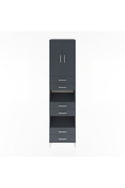 Hyperion Dolap 4 Raflı 6 Çekmeceli 2 Kapaklı 60x44x243 Antrasit-Antrasit
