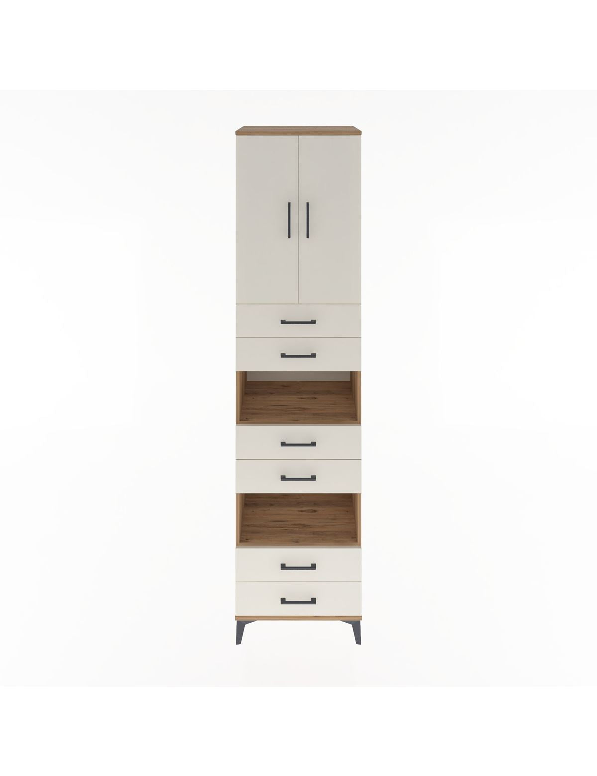 Hyperion Dolap 4 Raflı 6 Çekmeceli 2 Kapaklı 60x44x243 Çam-Aytaşı