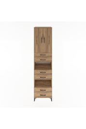Hyperion Dolap 4 Raflı 6 Çekmeceli 2 Kapaklı 60x44x243 Çam-Çam