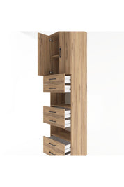 Hyperion Dolap 4 Raflı 6 Çekmeceli 2 Kapaklı 60x44x243 Çam-Çam