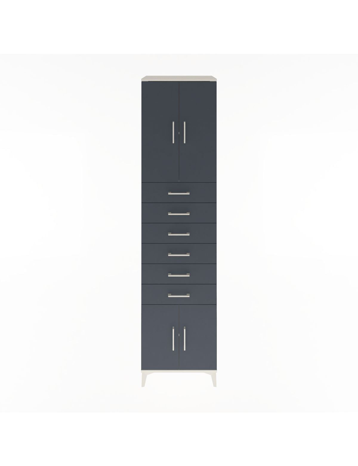 Hyperion Dolap 3 Raflı 6 Çekmeceli 4 Kapaklı 60x44x243 Aytaşı-Antrasit