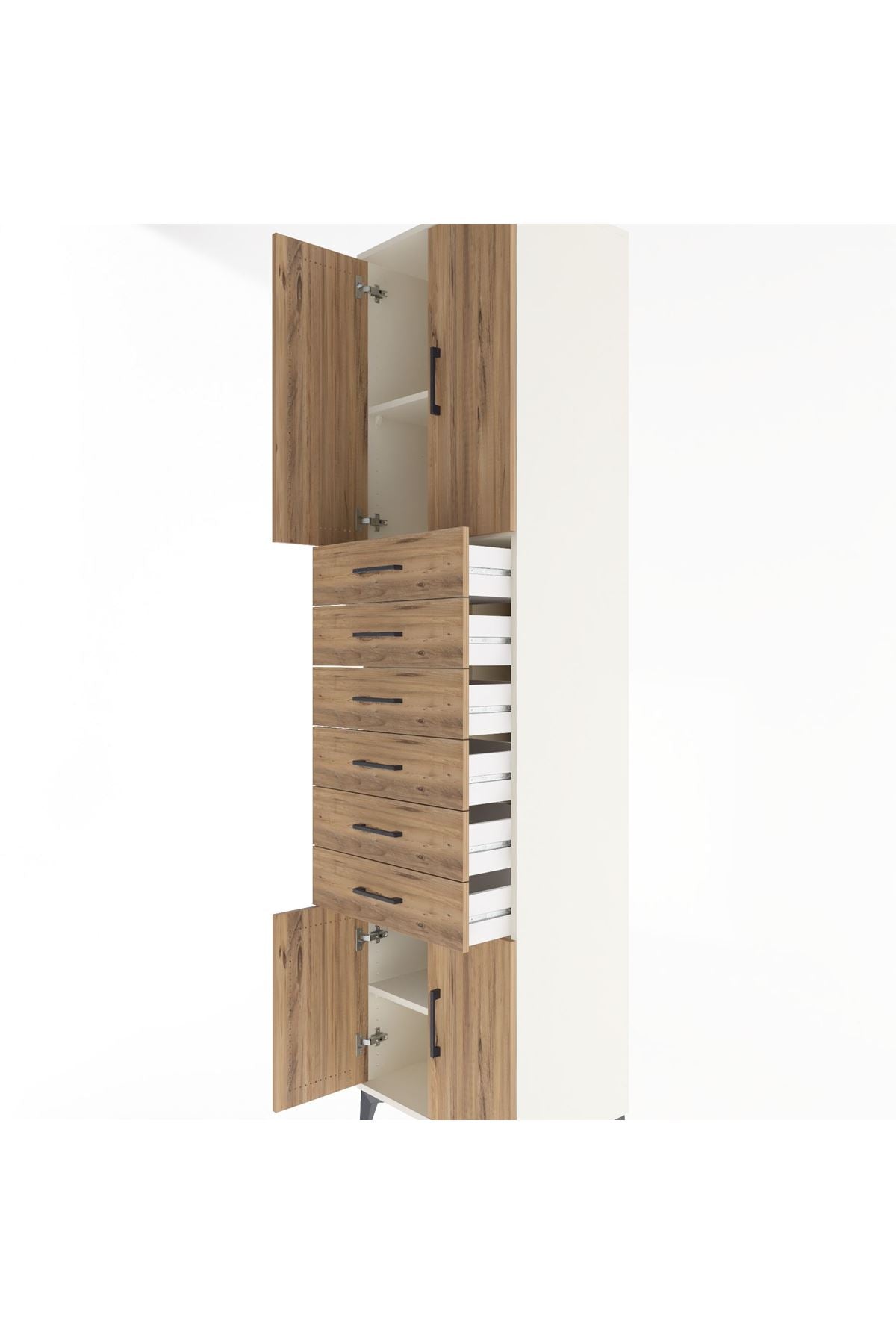 Hyperion Dolap 3 Raflı 6 Çekmeceli 4 Kapaklı 60x44x243 Aytaşı-Çam