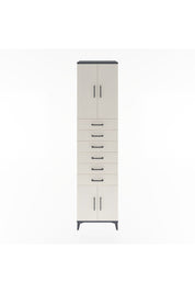 Hyperion Dolap 3 Raflı 6 Çekmeceli 4 Kapaklı 60x44x243 Antrasit-Aytaşı