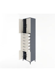 Hyperion Dolap 3 Raflı 6 Çekmeceli 4 Kapaklı 60x44x243 Antrasit-Aytaşı