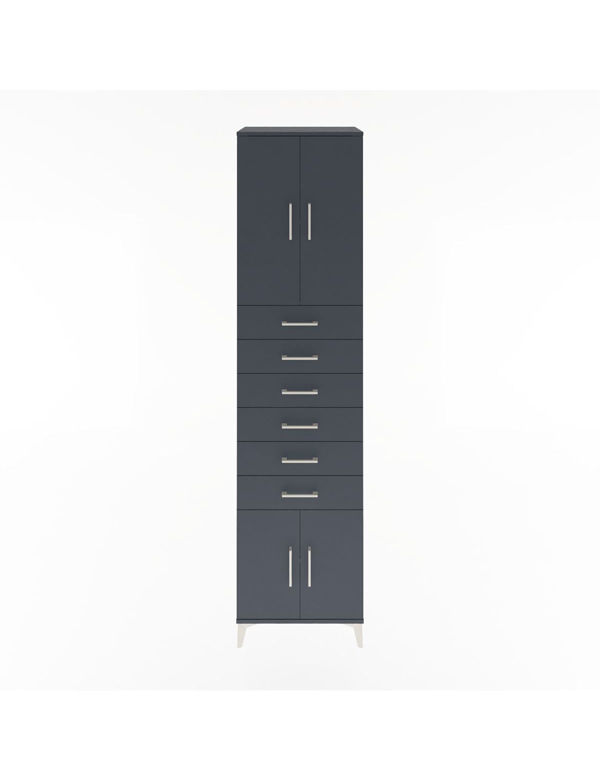 Hyperion Dolap 3 Raflı 6 Çekmeceli 4 Kapaklı 60x44x243 Antrasit-Antrasit