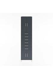 Hyperion Dolap 3 Raflı 6 Çekmeceli 4 Kapaklı 60x44x243 Antrasit-Antrasit