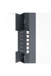 Hyperion Dolap 3 Raflı 6 Çekmeceli 4 Kapaklı 60x44x243 Antrasit-Antrasit