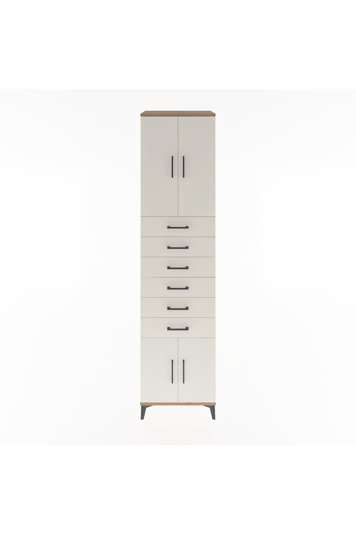 Hyperion Dolap 3 Raflı 6 Çekmeceli 4 Kapaklı 60x44x243 Çam-Aytaşı