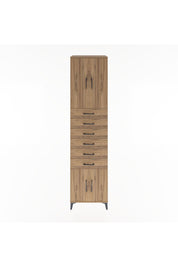 Hyperion Dolap 3 Raflı 6 Çekmeceli 4 Kapaklı 60x44x243 Çam-Çam