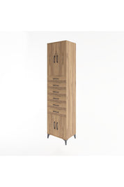 Hyperion Dolap 3 Raflı 6 Çekmeceli 4 Kapaklı 60x44x243 Çam-Çam