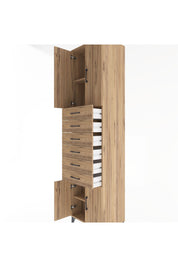 Hyperion Dolap 3 Raflı 6 Çekmeceli 4 Kapaklı 60x44x243 Çam-Çam