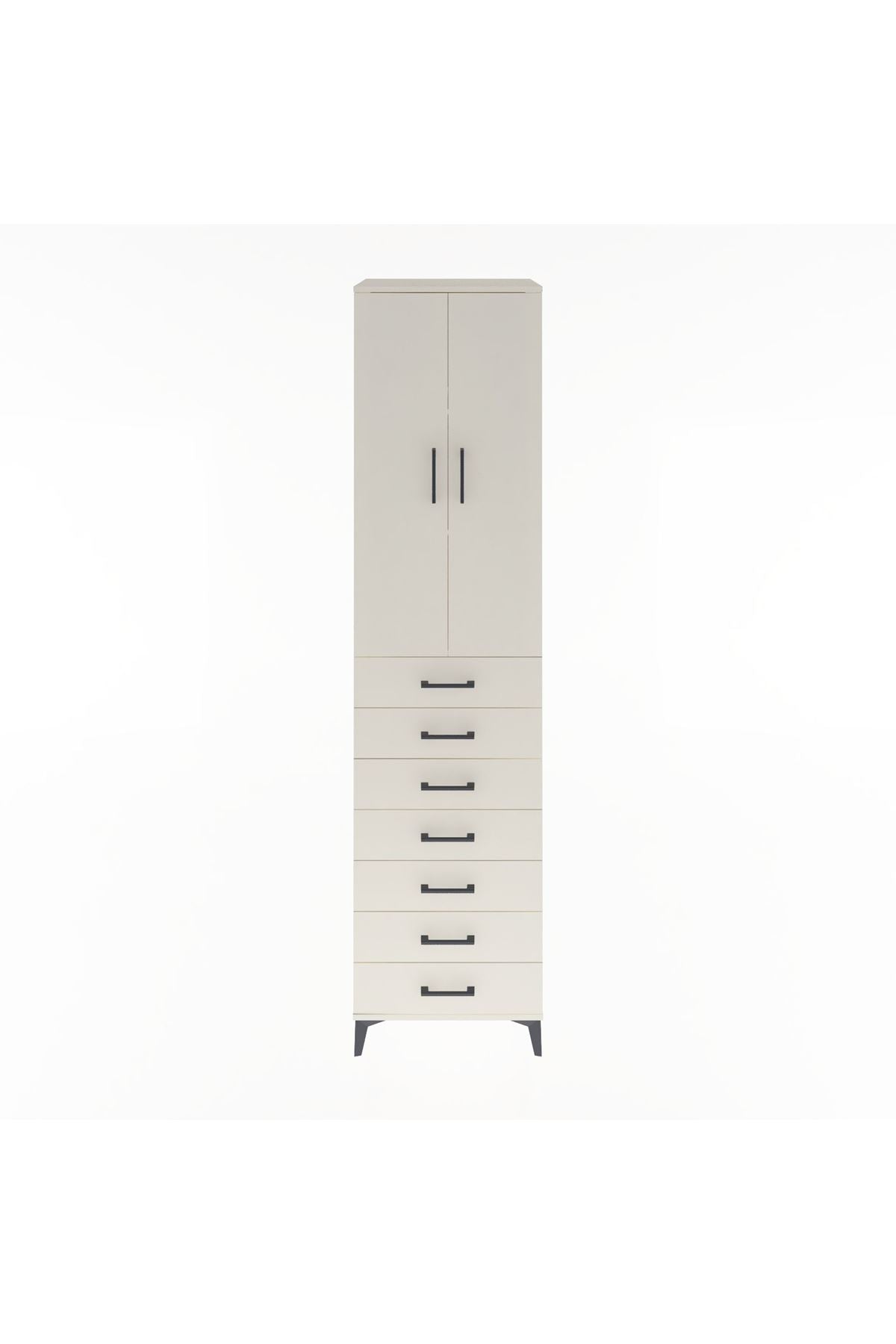 Hyperion Dolap 3 Raflı 7 Çekmeceli 2 Kapaklı 60x44x243 Aytaşı-Aytaşı