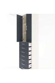 Hyperion Dolap 3 Raflı 7 Çekmeceli 2 Kapaklı 60x44x243 Aytaşı-Antrasit