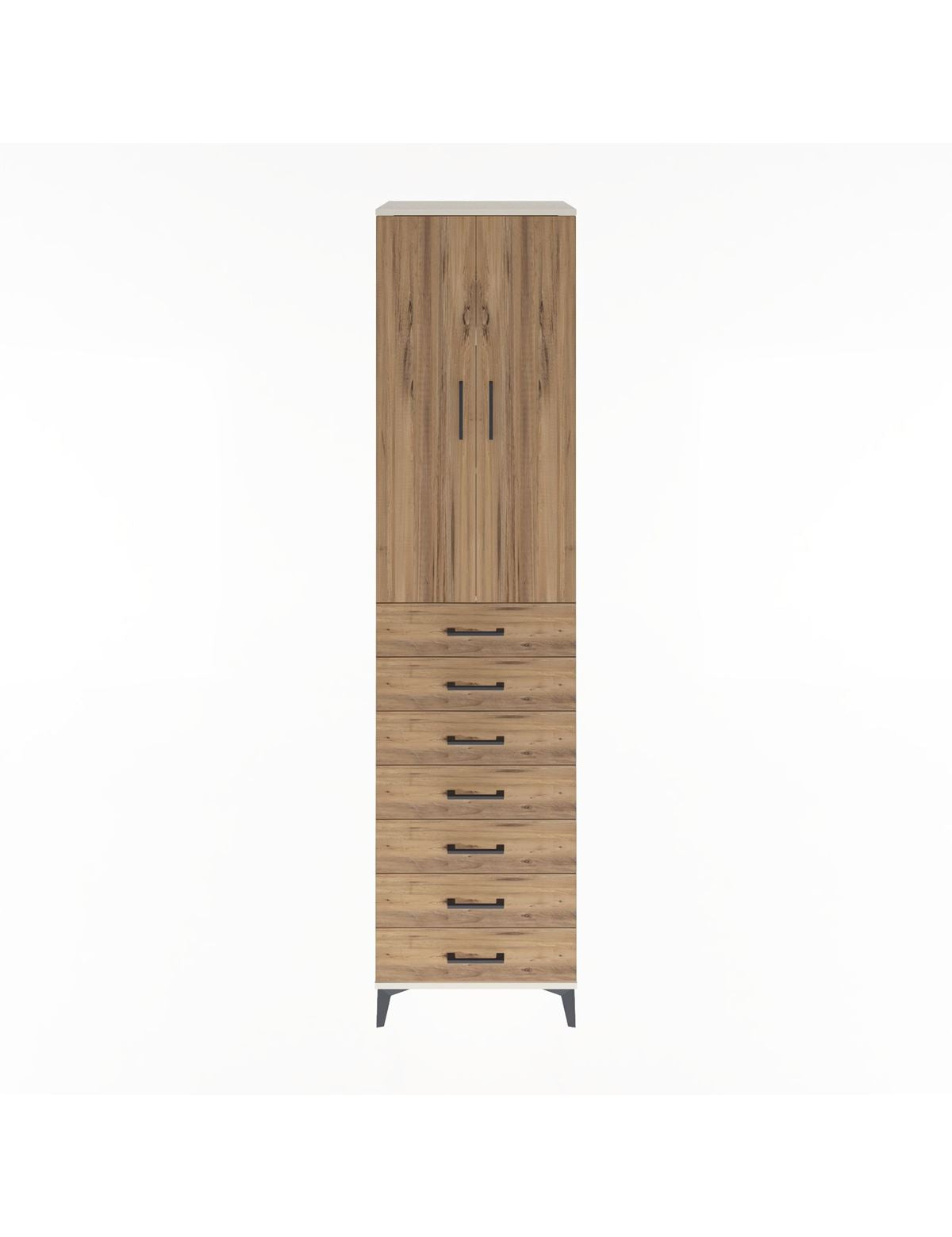 Hyperion Dolap 3 Raflı 7 Çekmeceli 2 Kapaklı 60x44x243 Aytaşı-Çam