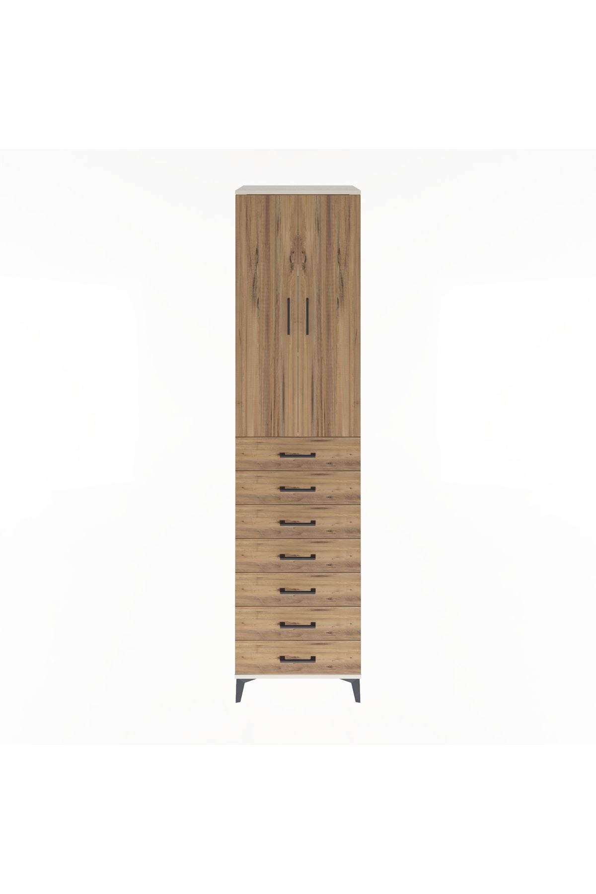 Hyperion Dolap 3 Raflı 7 Çekmeceli 2 Kapaklı 60x44x243 Aytaşı-Çam