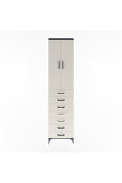 Hyperion Dolap 3 Raflı 7 Çekmeceli 2 Kapaklı 60x44x243 Antrasit-Aytaşı