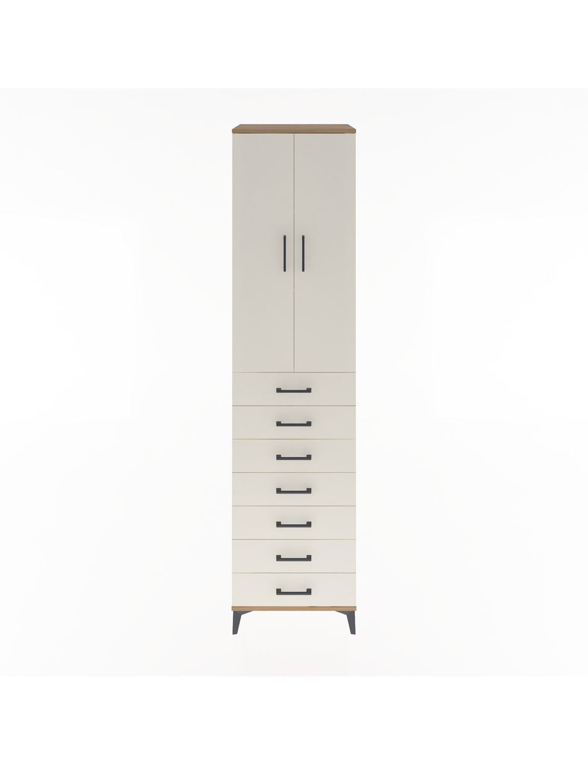 Hyperion Dolap 3 Raflı 7 Çekmeceli 2 Kapaklı 60x44x243 Çam-Aytaşı