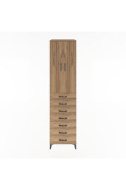 Hyperion Dolap 3 Raflı 7 Çekmeceli 2 Kapaklı 60x44x243 Çam-Çam