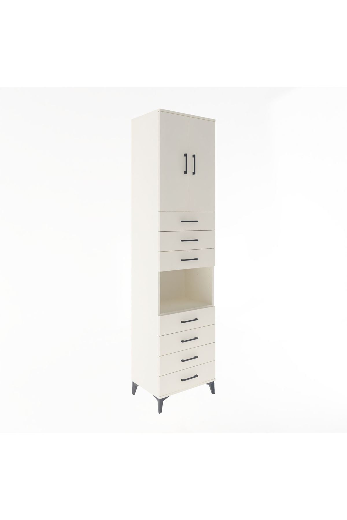 Hyperion Dolap 3 Raflı 7 Çekmeceli 2 Kapaklı 60x44x243 Aytaşı-Aytaşı