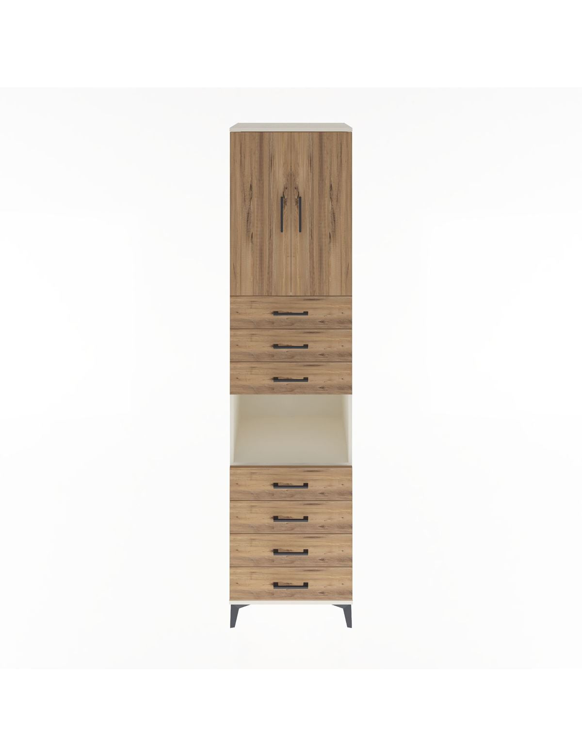 Hyperion Dolap 3 Raflı 7 Çekmeceli 2 Kapaklı 60x44x243 Aytaşı-Çam