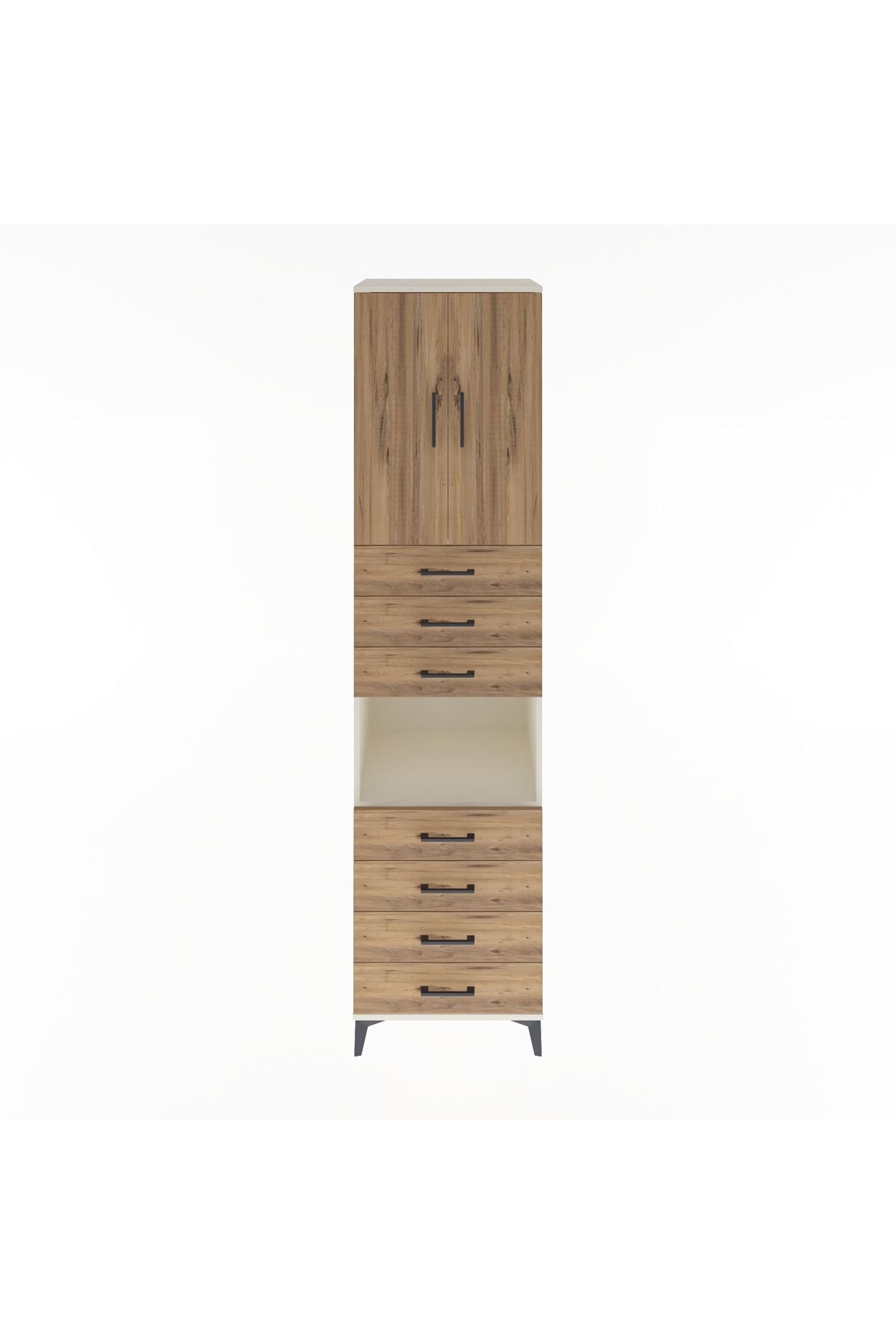 Hyperion Dolap 3 Raflı 7 Çekmeceli 2 Kapaklı 60x44x243 Aytaşı-Çam