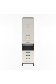 Hyperion Dolap 3 Raflı 7 Çekmeceli 2 Kapaklı 60x44x243 Antrasit-Aytaşı