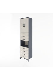 Hyperion Dolap 3 Raflı 7 Çekmeceli 2 Kapaklı 60x44x243 Antrasit-Aytaşı