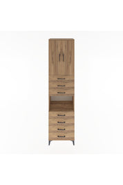 Hyperion Dolap 3 Raflı 7 Çekmeceli 2 Kapaklı 60x44x243 Çam-Çam