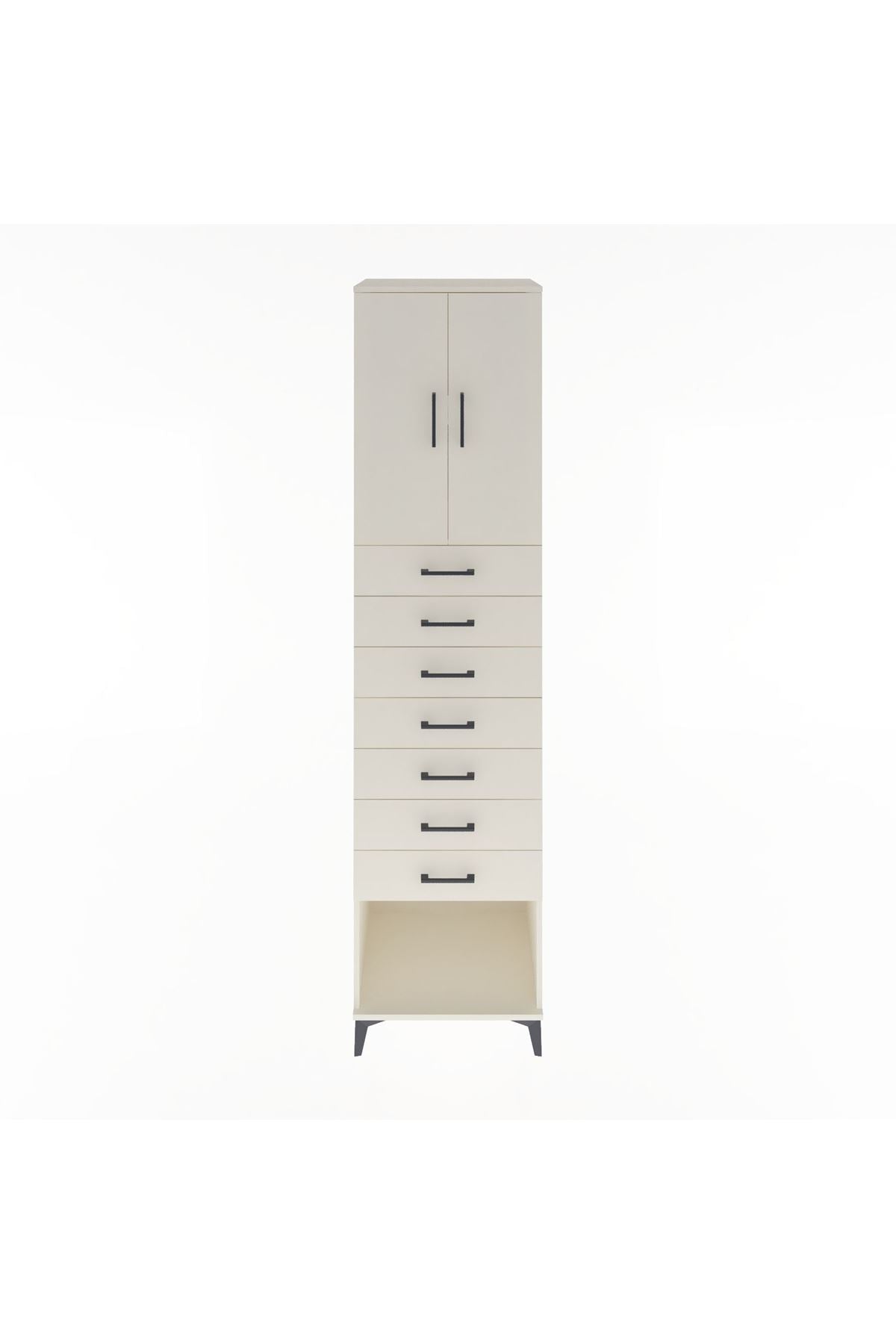 Hyperion Dolap 2 Raflı 7 Çekmeceli 2 Kapaklı 60x44x243 Aytaşı-Aytaşı