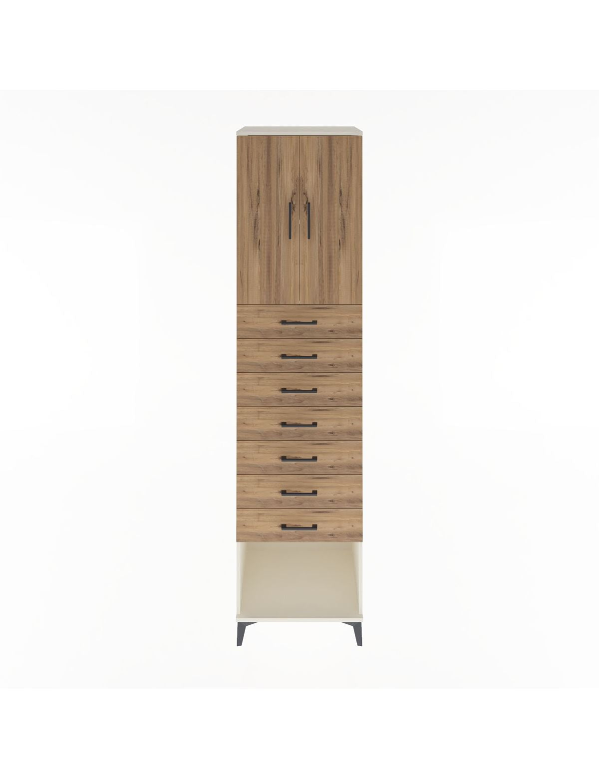 Hyperion Dolap 2 Raflı 7 Çekmeceli 2 Kapaklı 60x44x243 Aytaşı-Çam