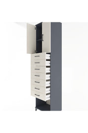 Hyperion Dolap 2 Raflı 7 Çekmeceli 2 Kapaklı 60x44x243 Antrasit-Aytaşı