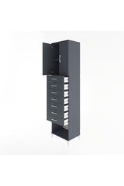 Hyperion Dolap 2 Raflı 7 Çekmeceli 2 Kapaklı 60x44x243 Antrasit-Antrasit