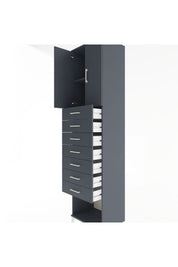 Hyperion Dolap 2 Raflı 7 Çekmeceli 2 Kapaklı 60x44x243 Antrasit-Antrasit