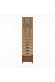 Hyperion Dolap 2 Raflı 7 Çekmeceli 2 Kapaklı 60x44x243 Çam-Çam