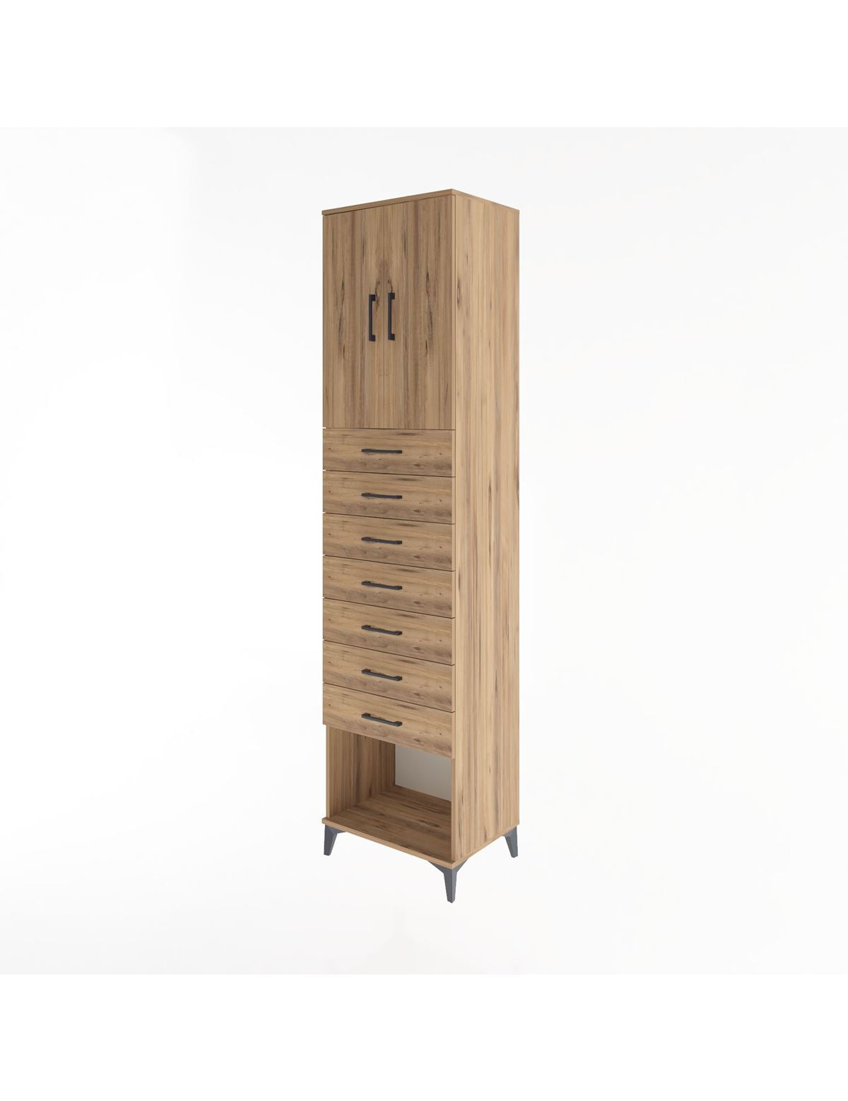 Hyperion Dolap 2 Raflı 7 Çekmeceli 2 Kapaklı 60x44x243 - S65M102V9B