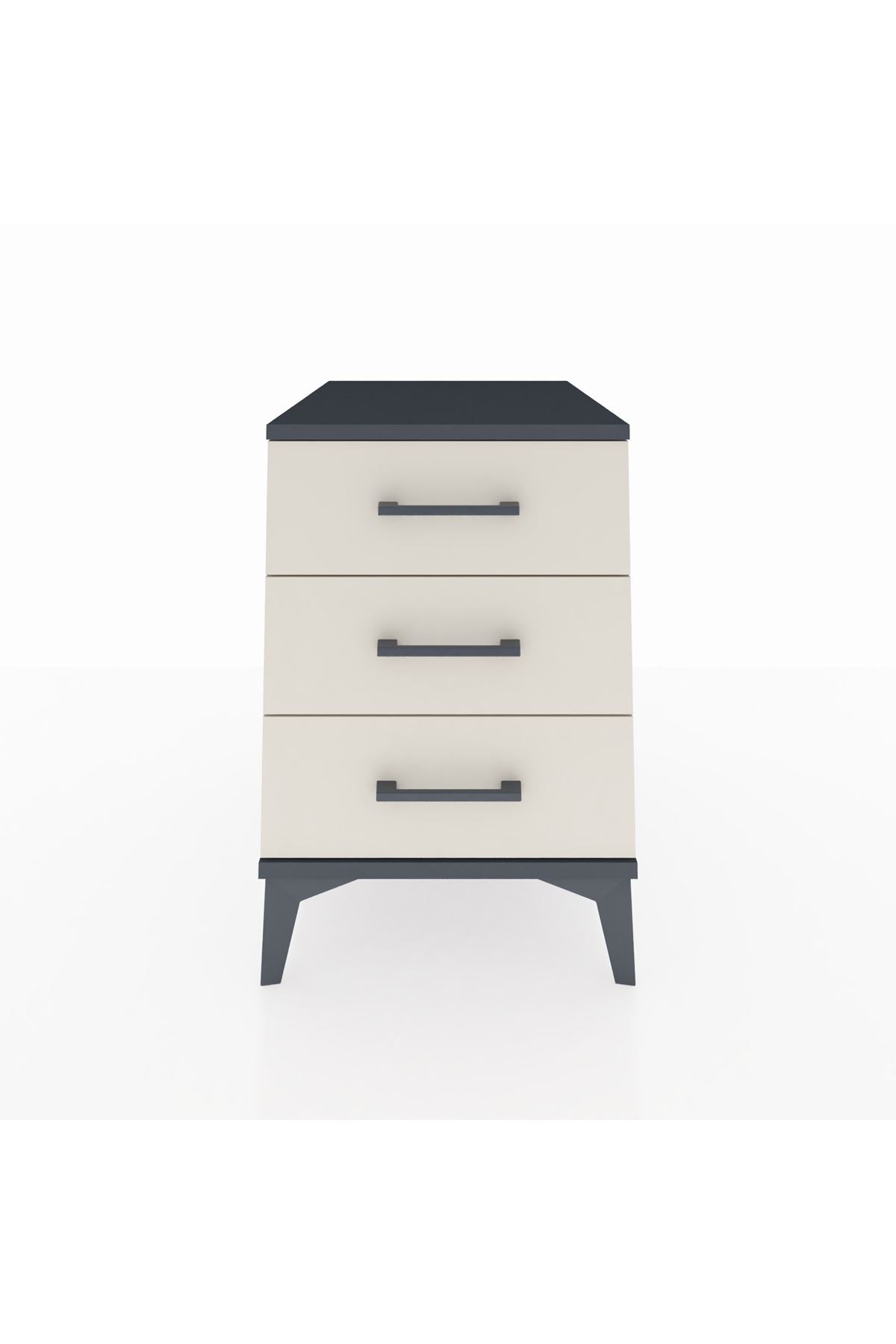 Kronos Komodin 3 Çekmeceli 44x59x64 Antrasit-Aytaşı