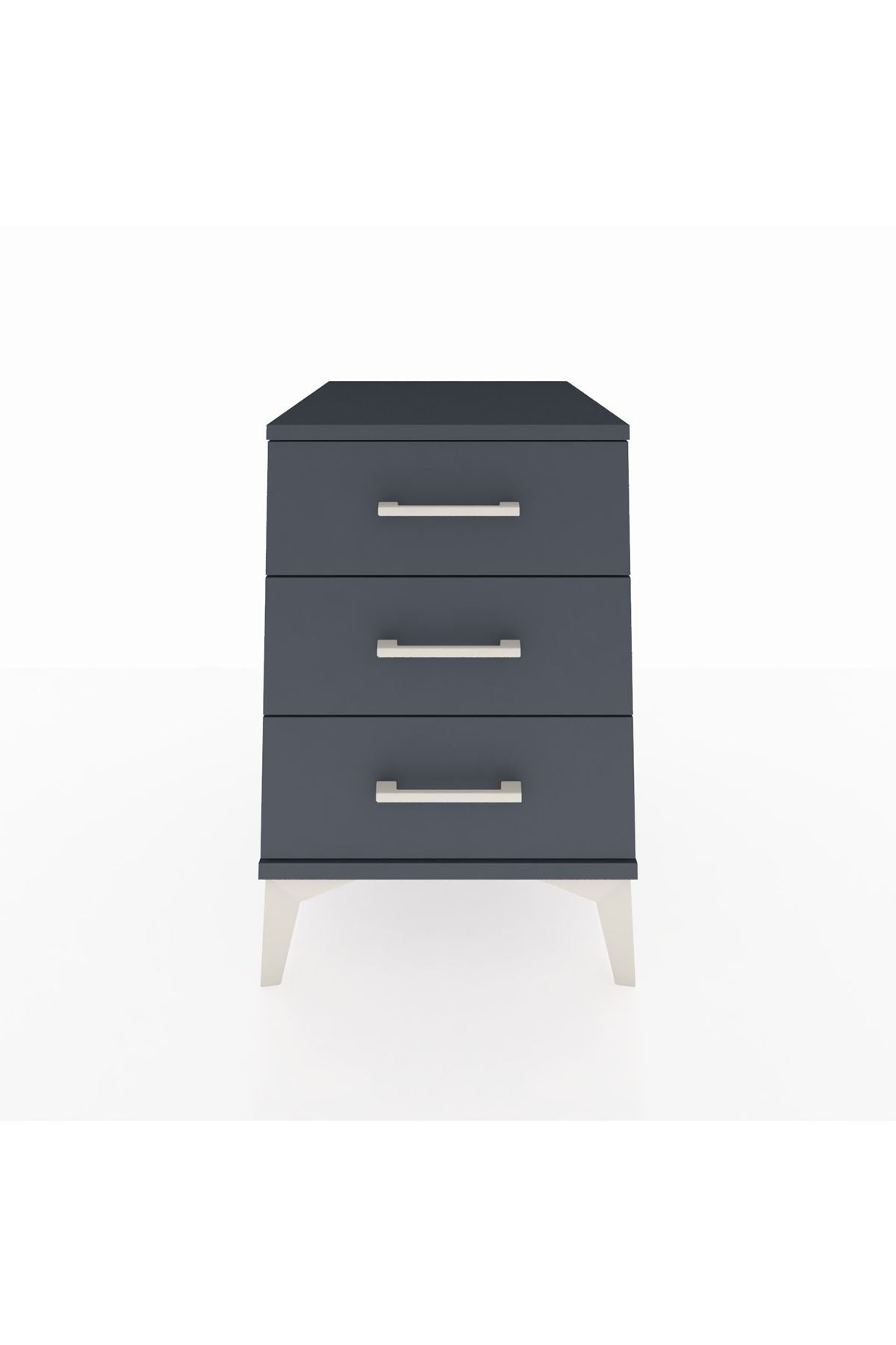 Kronos Komodin 3 Çekmeceli 44x59x64 Antrasit-Antrasit