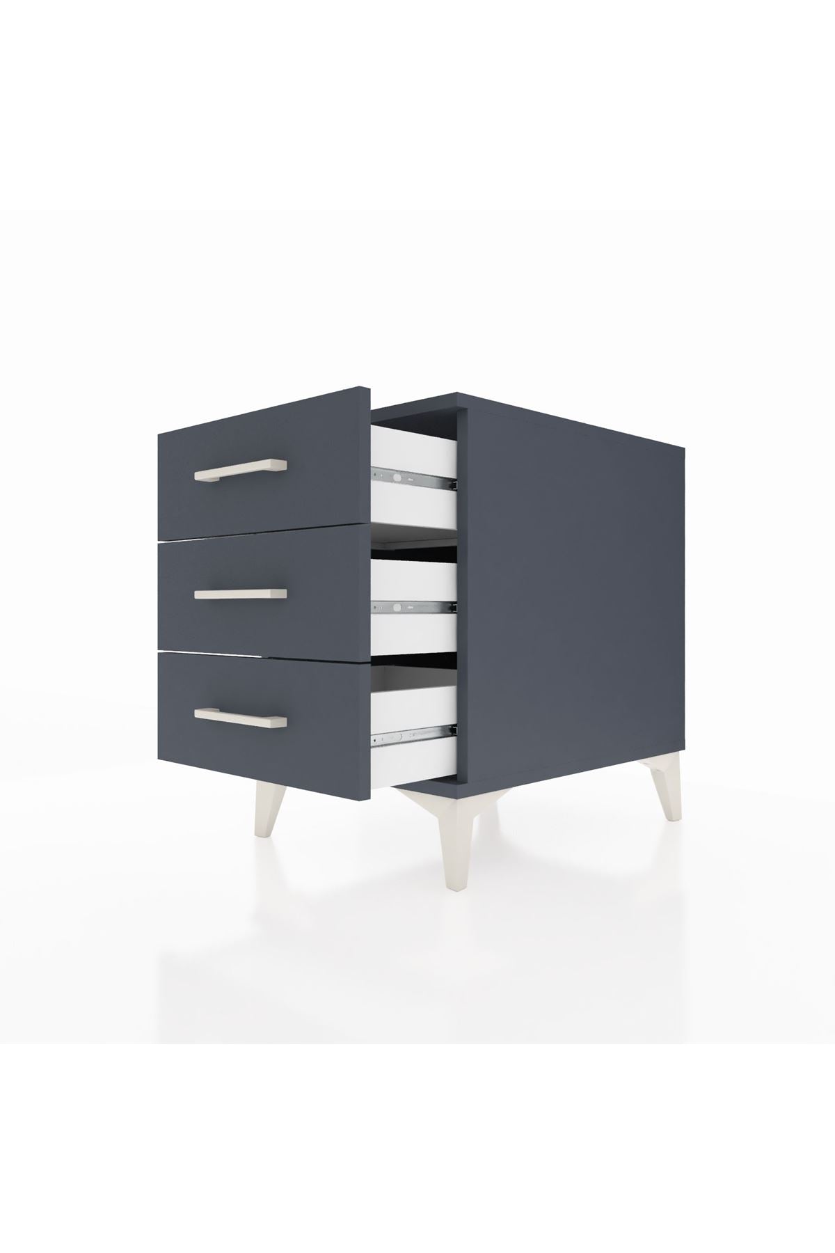 Kronos Komodin 3 Çekmeceli 44x59x64 Antrasit-Antrasit