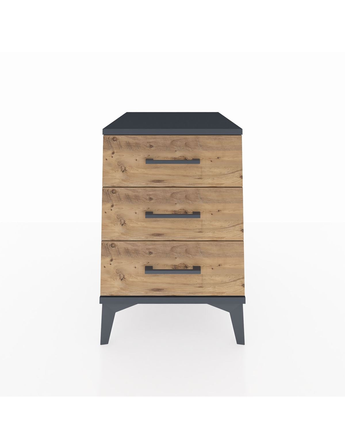 Kronos Komodin 3 Çekmeceli 44x59x64 Antrasit-Çam