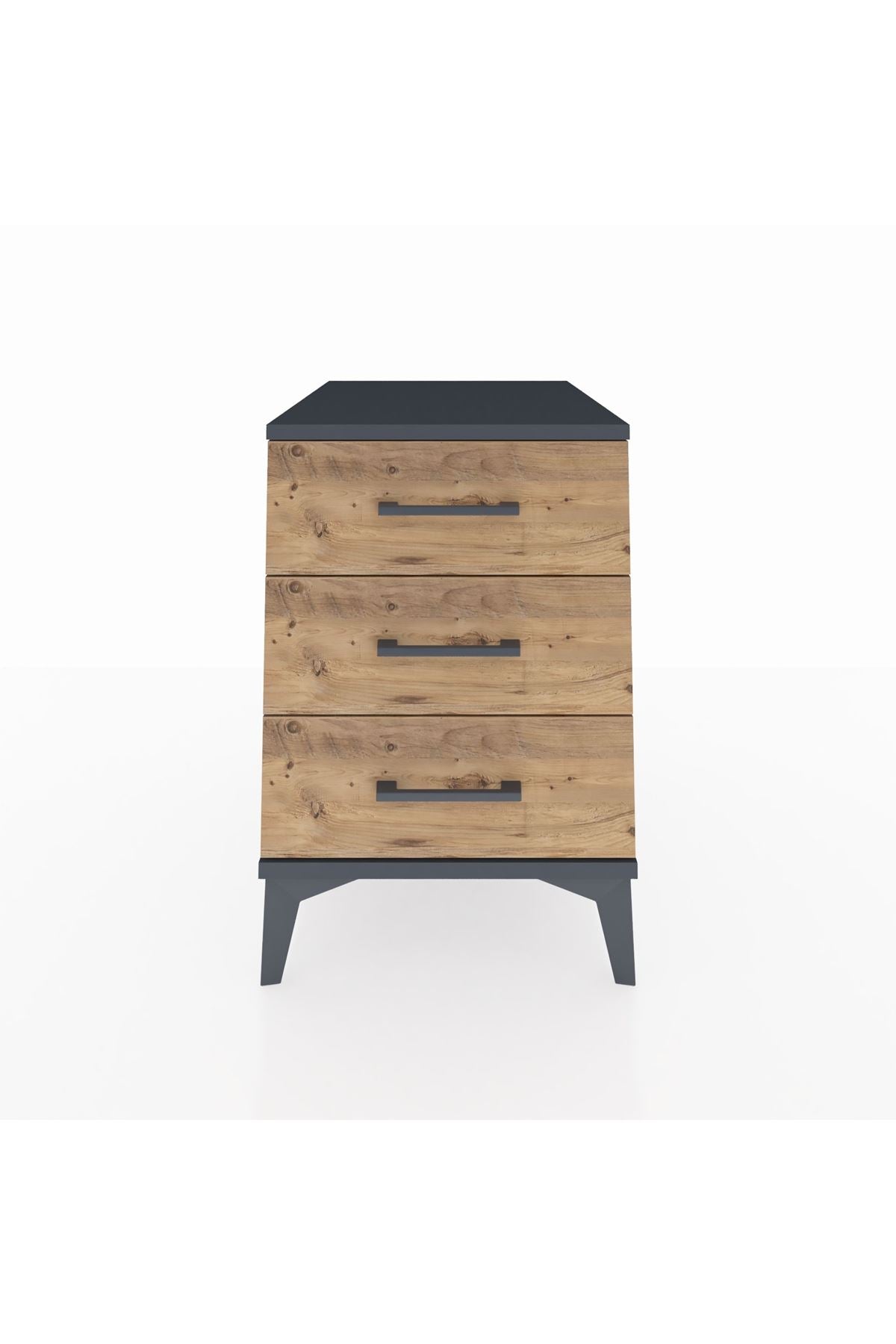 Kronos Komodin 3 Çekmeceli 44x59x64 Antrasit-Çam