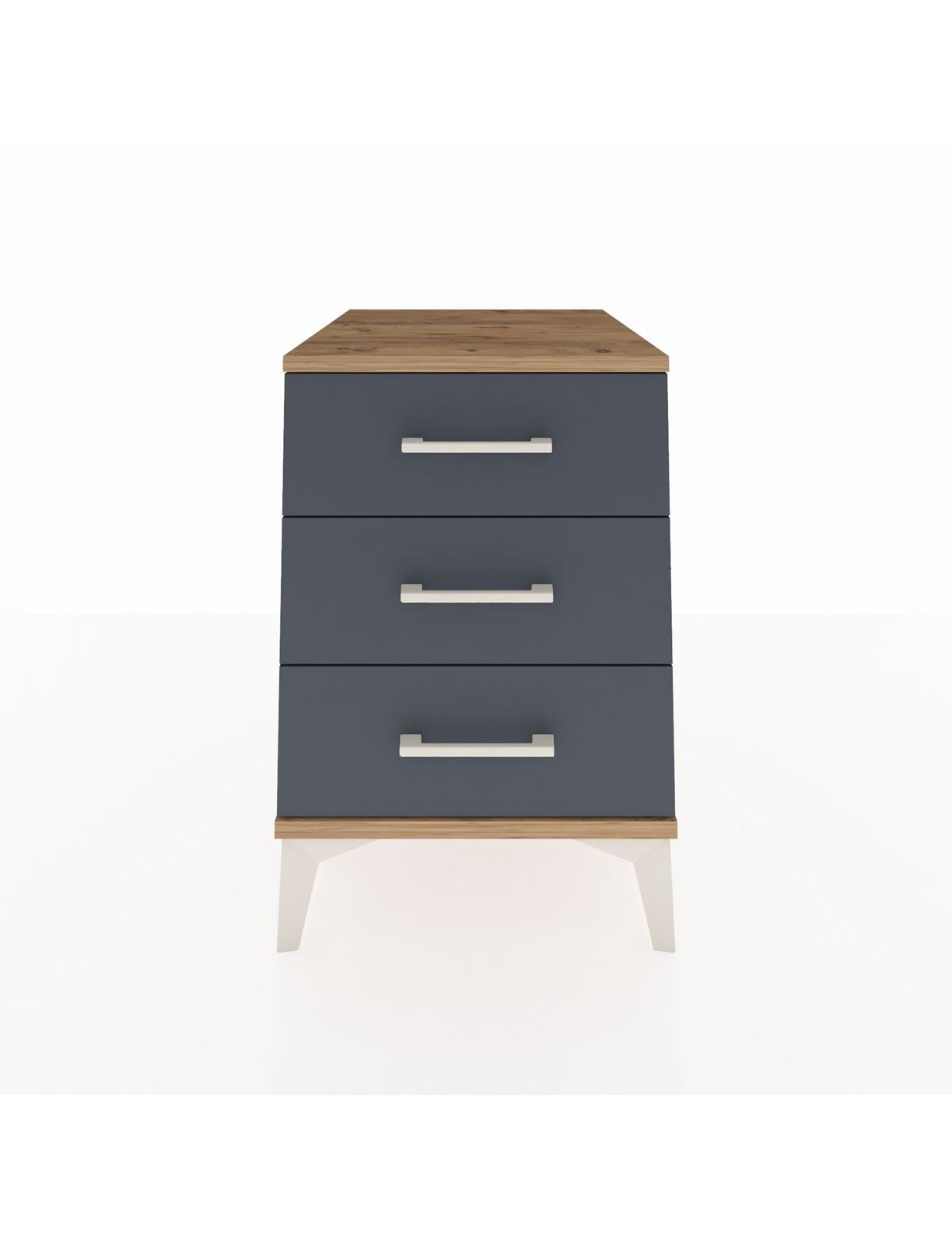 Kronos Komodin 3 Çekmeceli 44x59x64 Çam-Antrasit