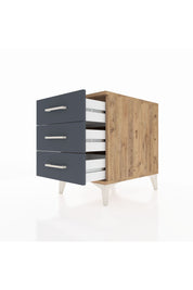 Kronos Komodin 3 Çekmeceli 44x59x64 Çam-Antrasit