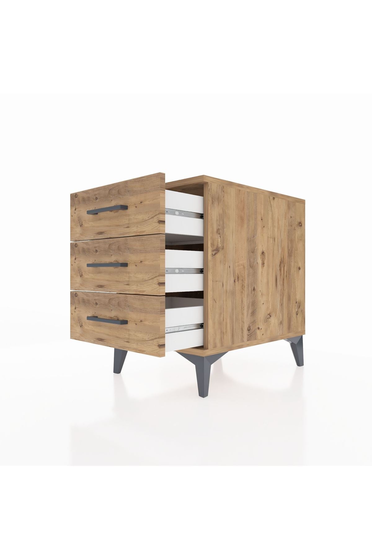 Kronos Komodin 3 Çekmeceli 44x59x64 Çam-Çam