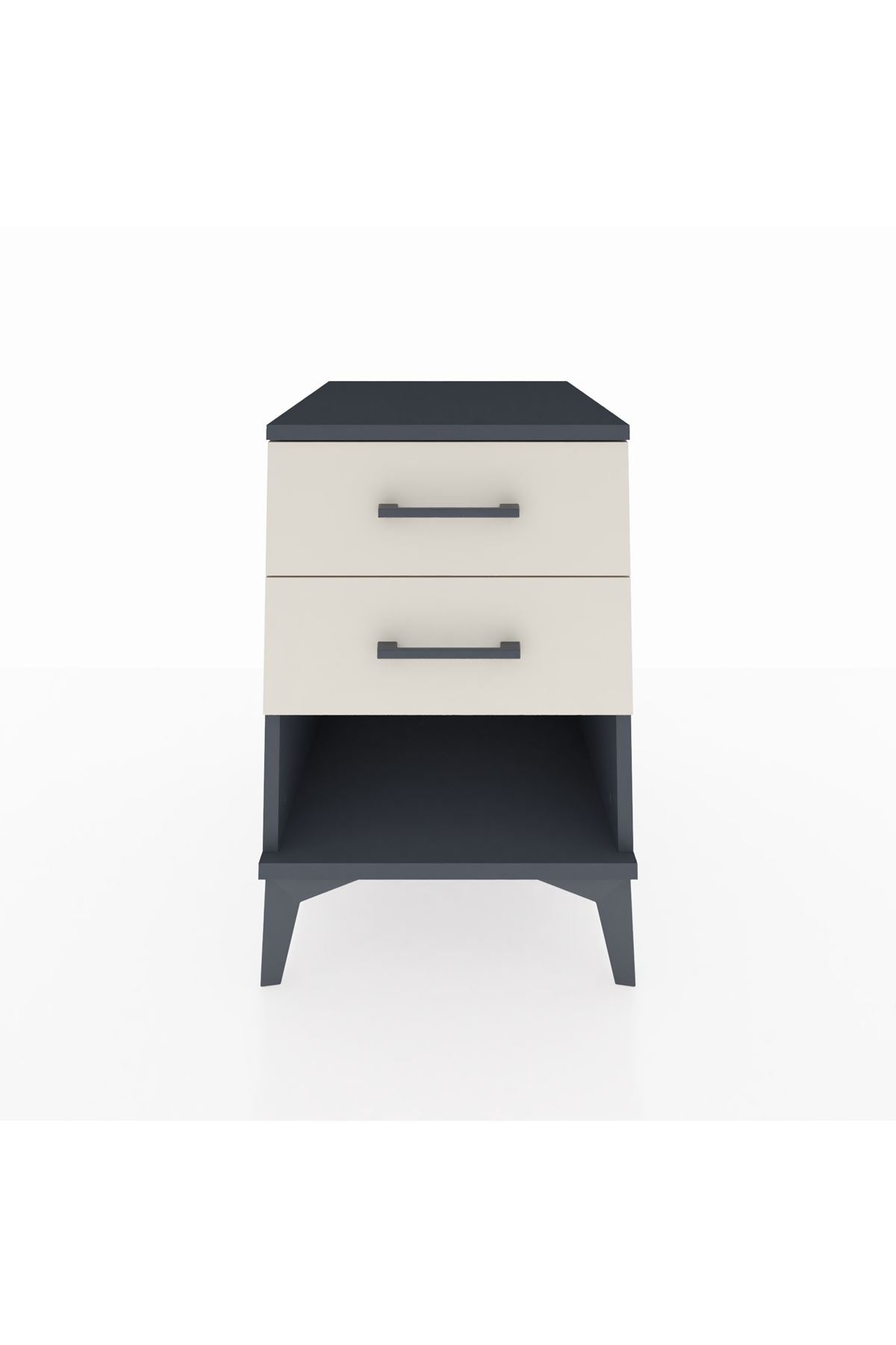 Kronos Komodin 2 Çekmeceli 44x59x64 Antrasit-Aytaşı