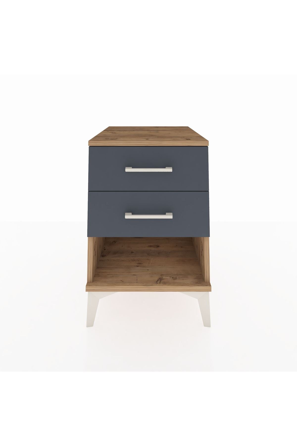 Kronos Komodin 2 Çekmeceli 44x59x64 Çam-Antrasit