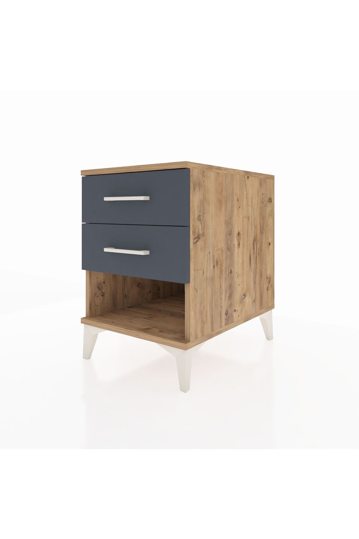 Kronos Komodin 2 Çekmeceli 44x59x64 Çam-Antrasit