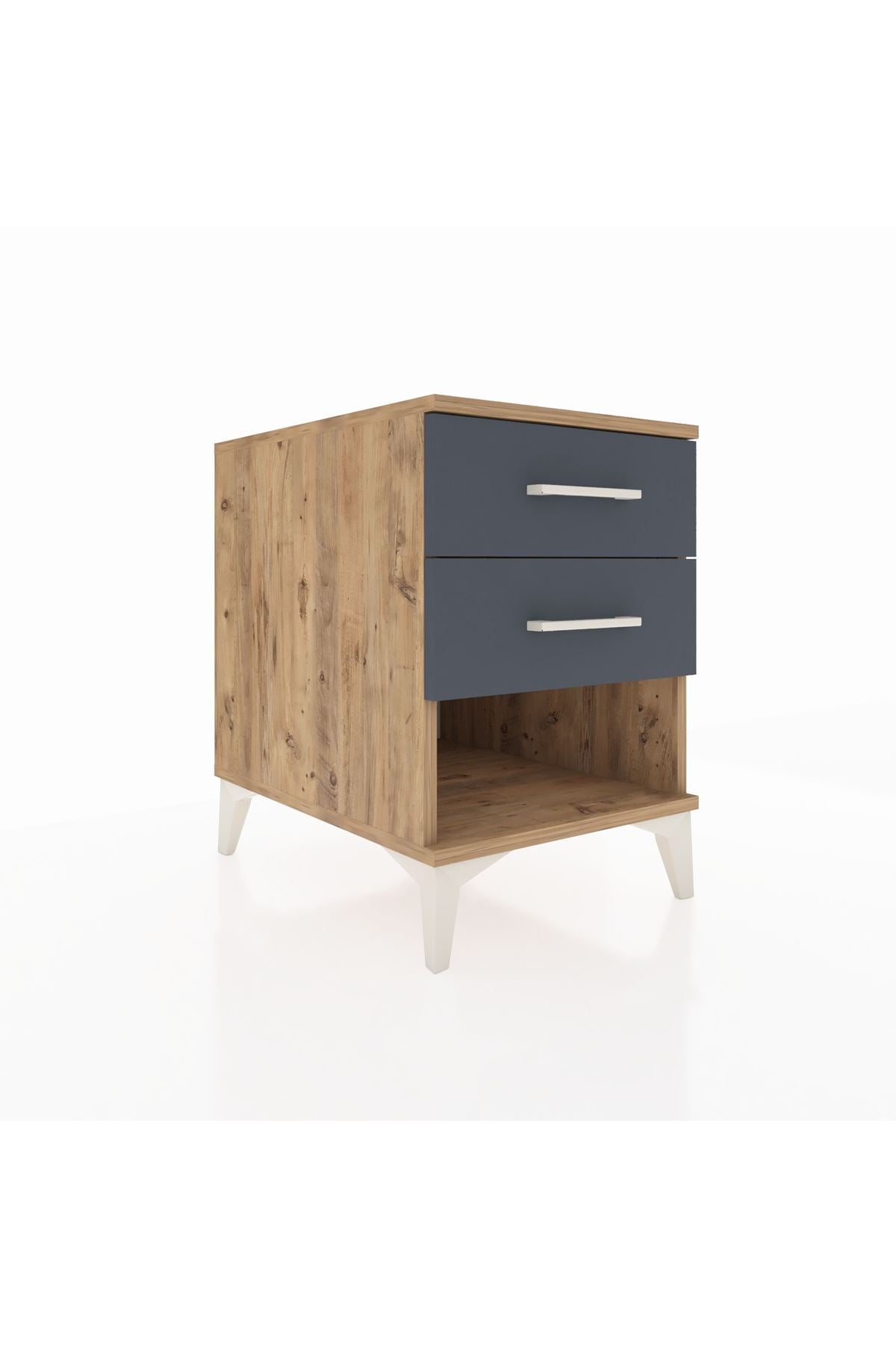 Kronos Komodin 2 Çekmeceli 44x59x64 Çam-Antrasit