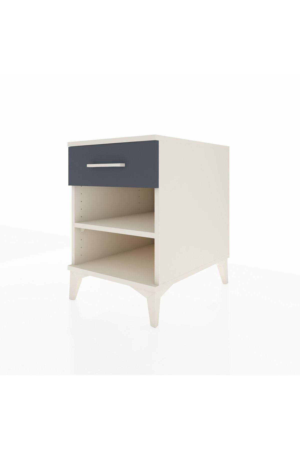 Kronos Komodin Tek Raflı Tek Çekmeceli 44x59x64 Aytaşı-Antrasit